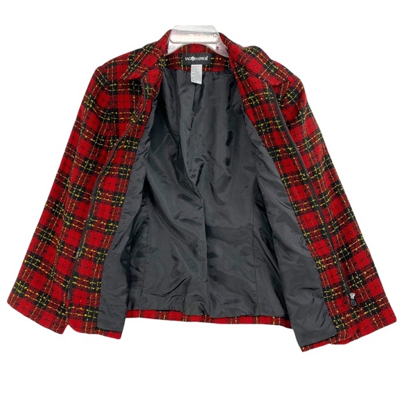 Zipper Front Plaid Tweed Blazer by Sag Harbor - Picture 11 of 15